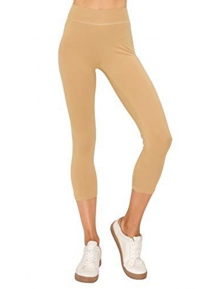 Cotton Spandex Basic Leggings Pants-Jersey Full/Capri Regular/Plus Size 