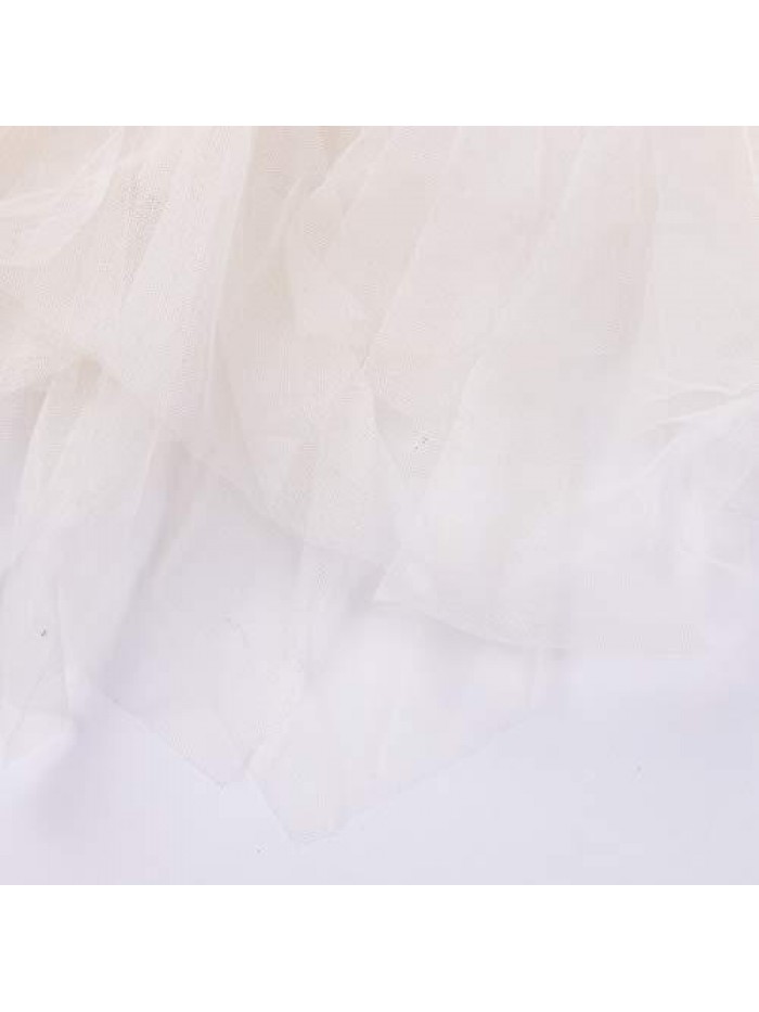 Irregular Tulle Midi Skirt A Line Tutu Skirt High Waist Underskirt Retro Half Tutu Skirt 