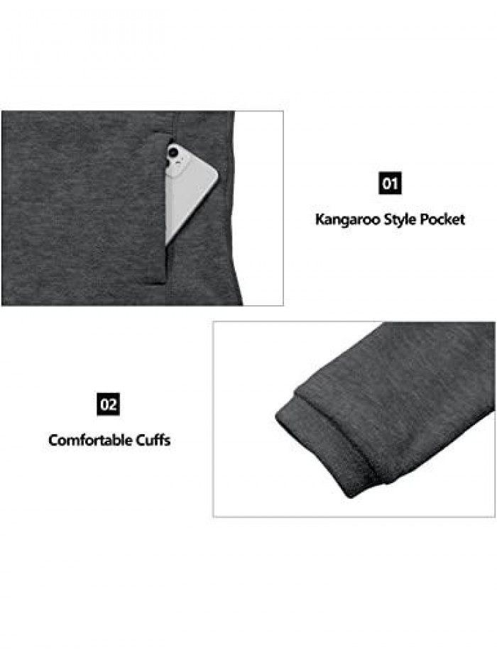 Donkey Andy Womens Winter Warm Polar Fleece Pullover Hoodie Lightweight Thermal Sweatshirts Running Hiking 