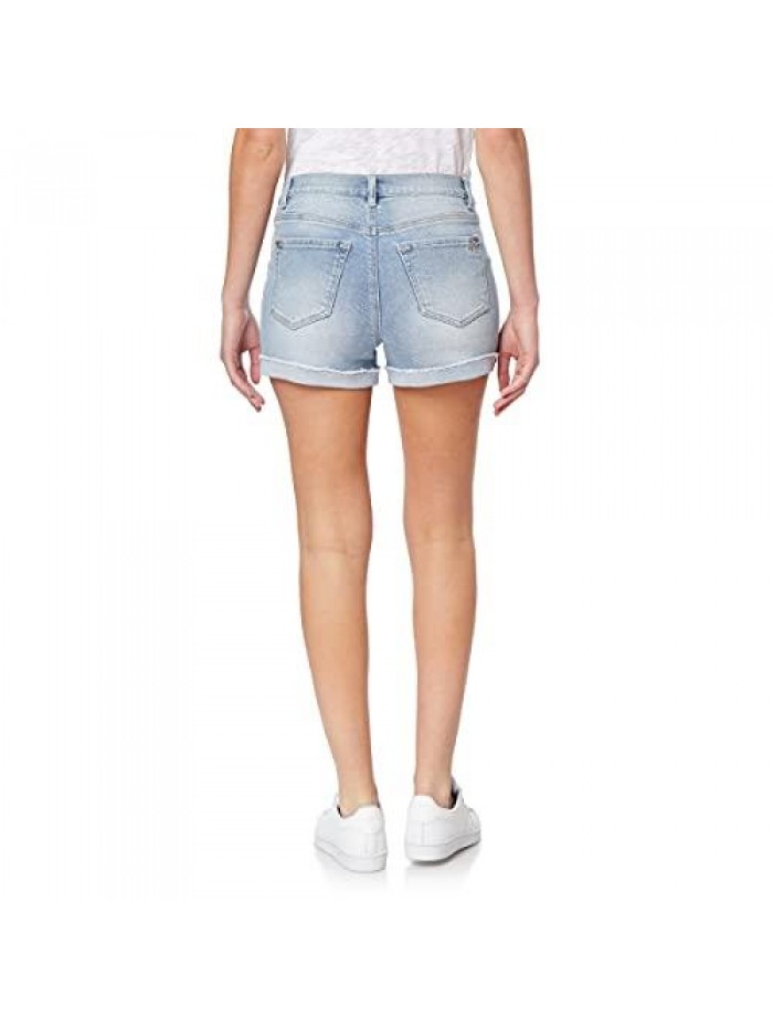 Women's Juniors Instavintage Fearless Curvy Super High-Rise Denim Shorty Shorts 