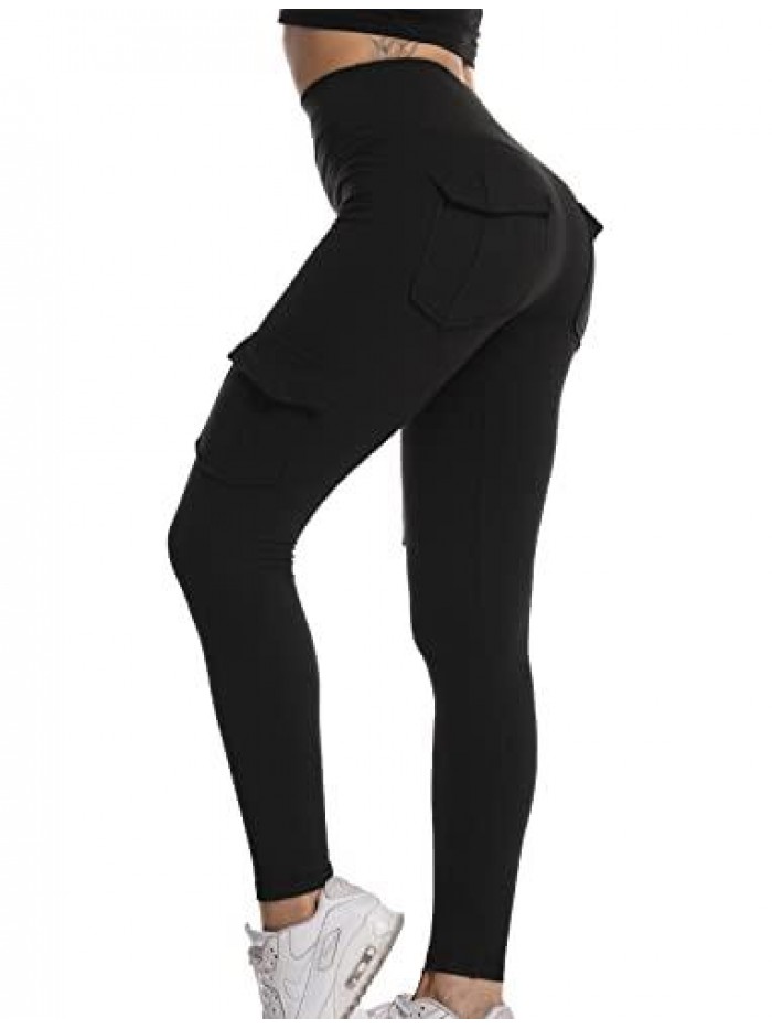 ONE Seamless Leggings with Pockets for Women High Waisted Cargo Legging Elastic Legging for Running Yoga Workout 