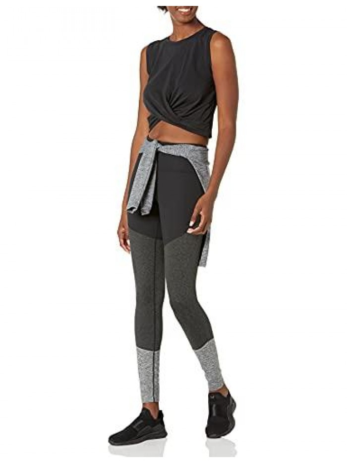 10 Women's Soft Pima Cotton Knot Front Cropped Yoga Tank 