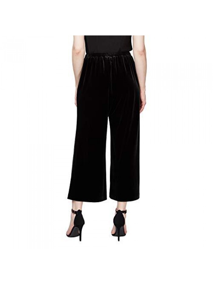 Evenings Women's Cropped Wide Leg Dress Pant (Petite Regular Plus Sizes) 