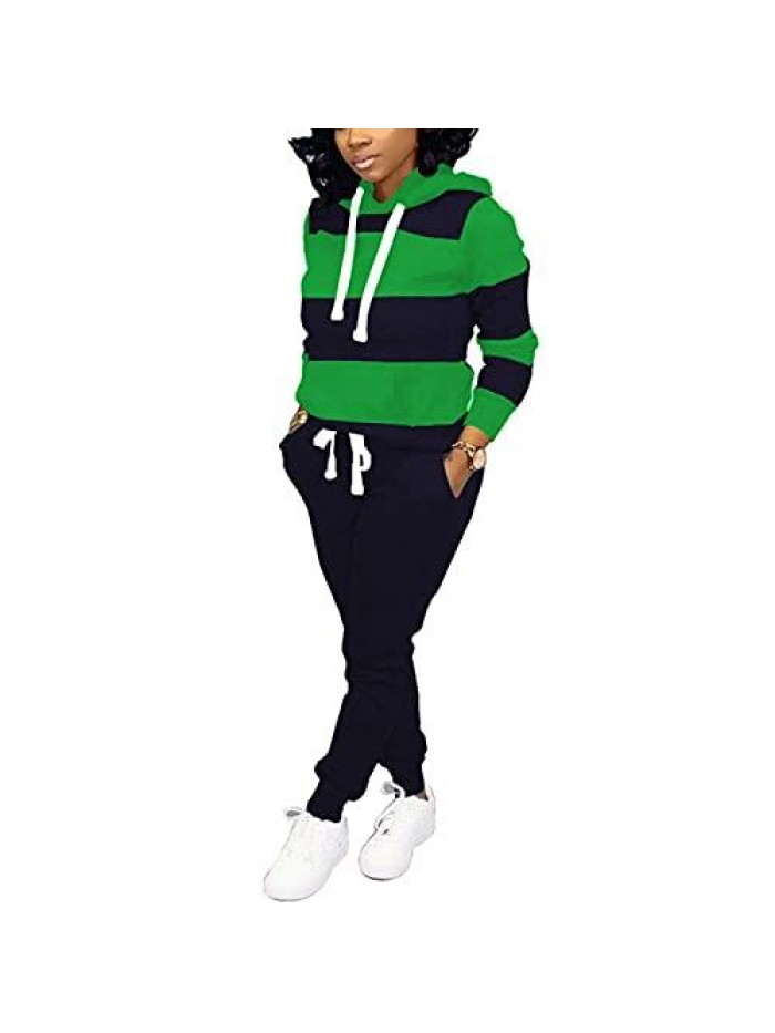 Two Piece Outfits for Women - Hoodie 2 Piece Jogging Suits with Pockets 