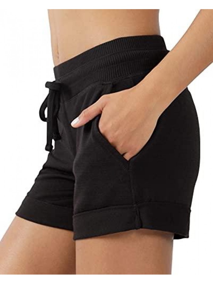 Degree By Reflex Soft Comfy Activewear Lounge Shorts with Pockets and Drawstring for Women 