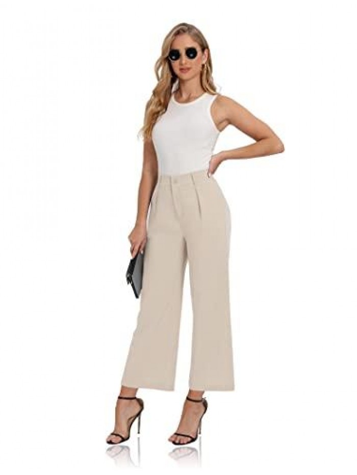 Women High Waist Casual Wide Leg Long Palazzo Pants Trousers Comfy Work Pants 