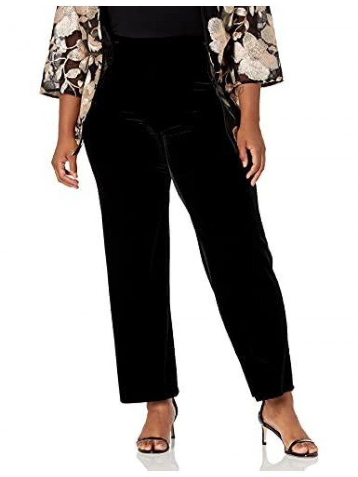 Evenings Women's Cropped Wide Leg Dress Pant (Petite Regular Plus Sizes) 