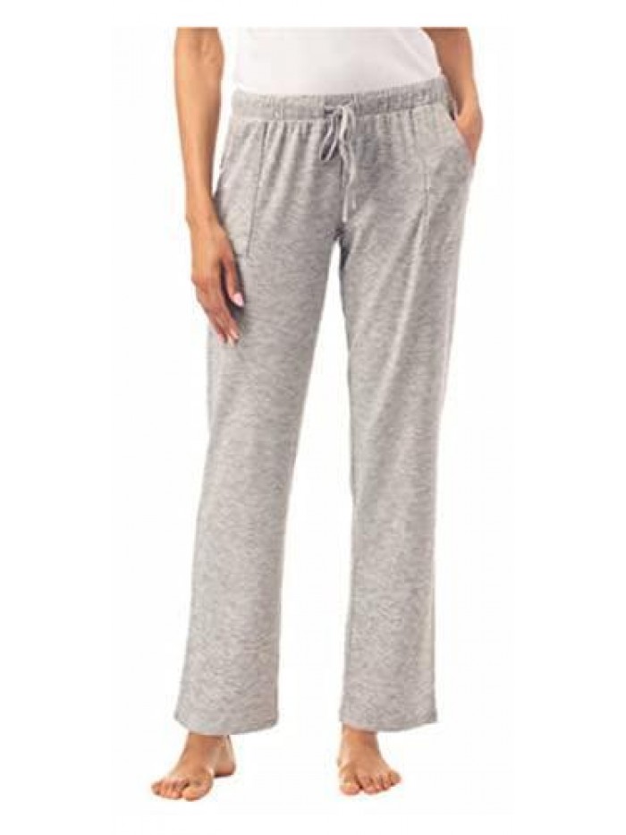 Brand Women's 2 Pack Straight Leg Lounge Pant with Drawstrings and Pockets 