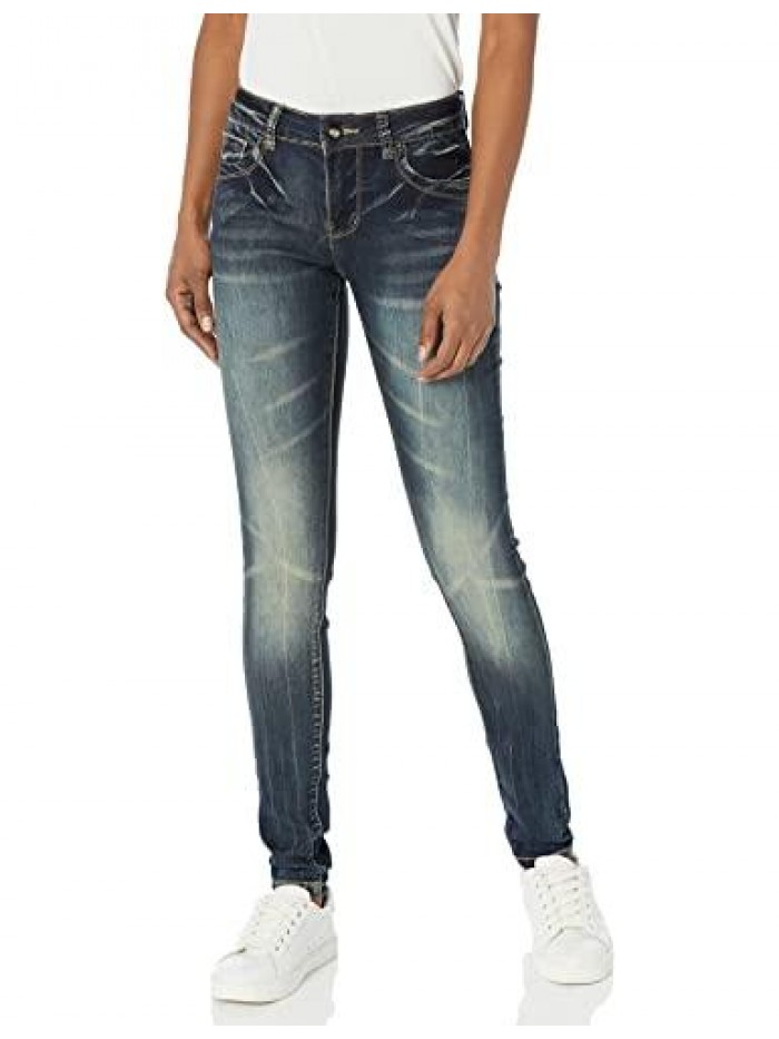 JEANS Women's Soft and Fit Skinny Jeans Stretch Comfort Mid Rise in Juniors and Plus Size 