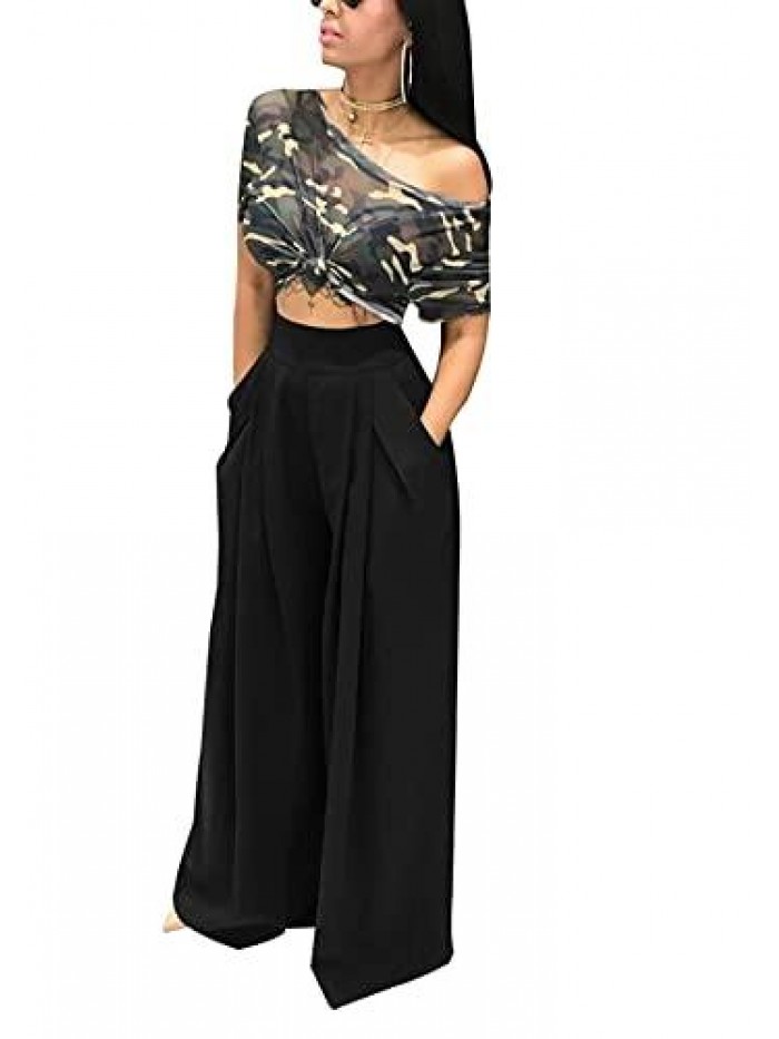 Women's Stretchy Wide Leg Palazzo Lounge Pants(S-3XL) 