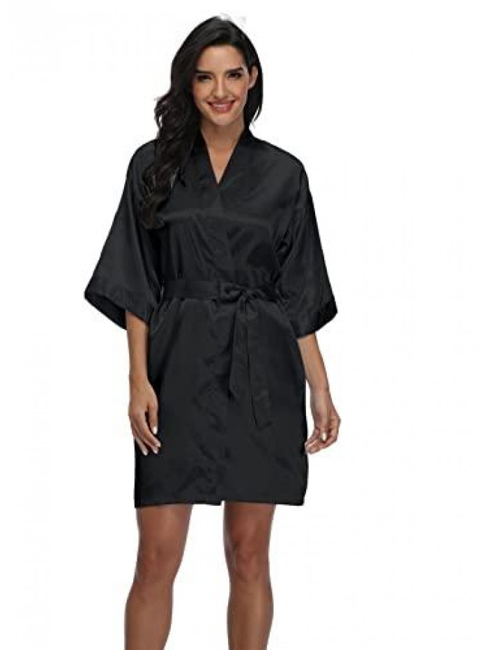 Robes Bridesmaid Robes Soft Bridal Robes for Wedding Robes Silk Sleepwear One Size 