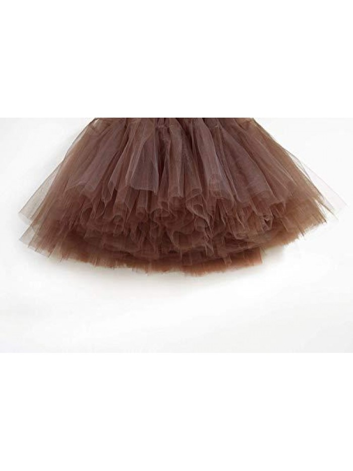 Lady's Princess Tutu Tulle Midi Knee Length Skirt Underskirt 