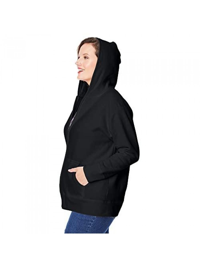 MY SIZE Plus Size ComfortSoft EcoSmart Fleece Full-Zip Women's Hoodie 