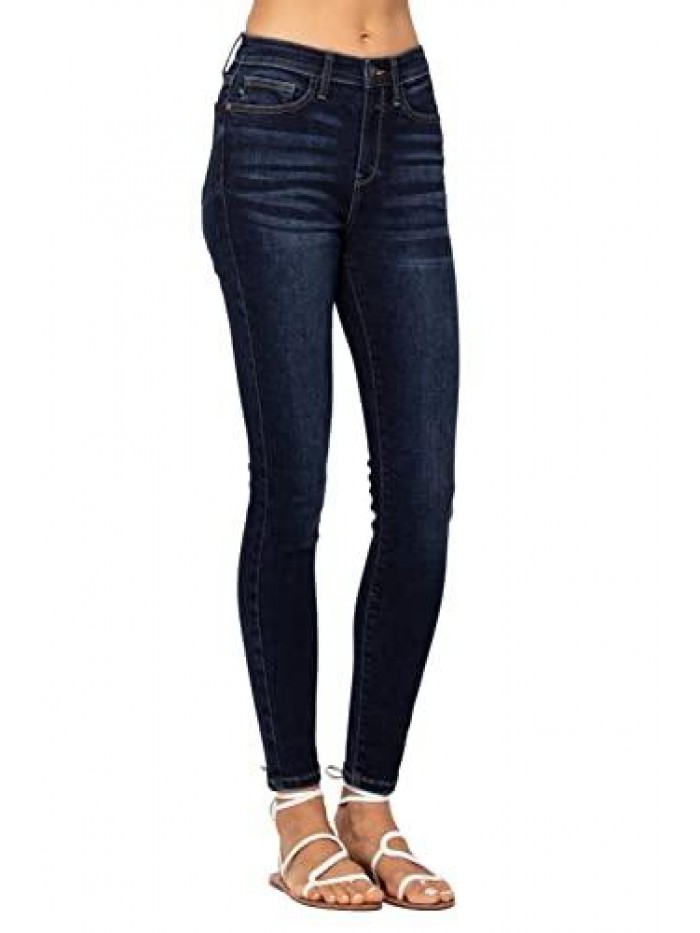 Blue High Waist Non Distressed Skinny Jeans 