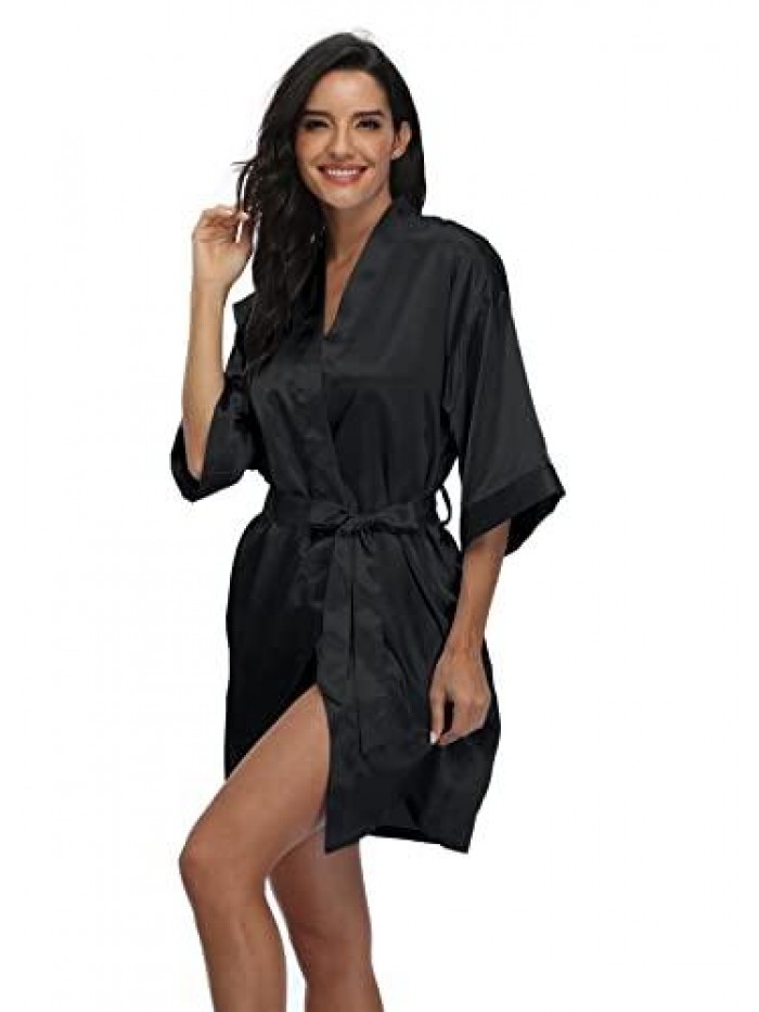 Robes Bridesmaid Robes Soft Bridal Robes for Wedding Robes Silk Sleepwear One Size 