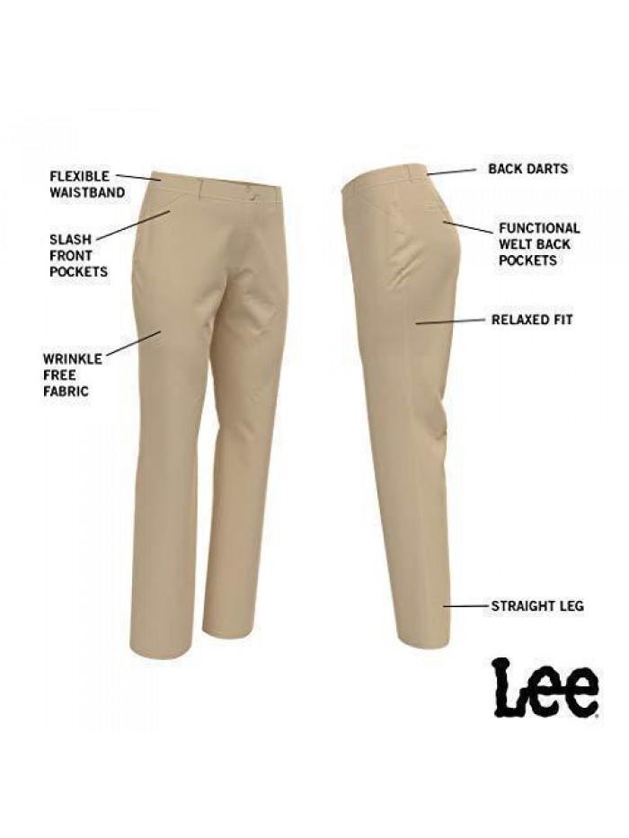 Women's Wrinkle Free Relaxed Fit Straight Leg Pant 