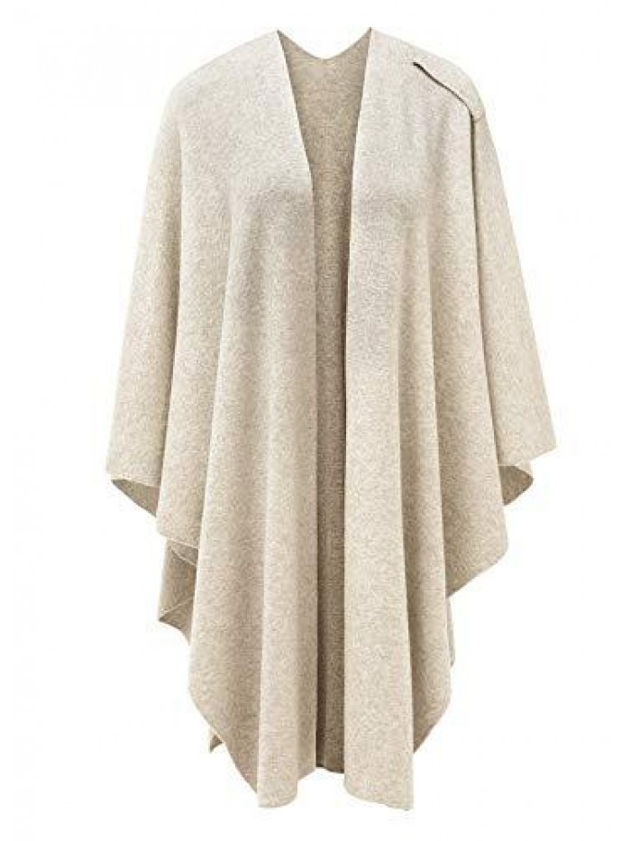 Large Cross Front Poncho Sweater Wrap Topper 