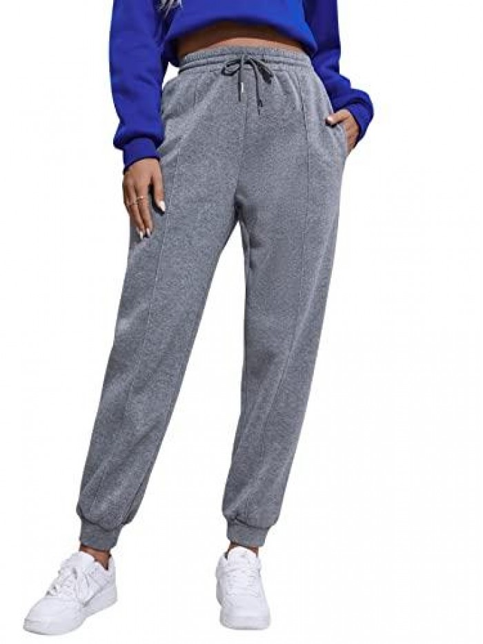 Women's Drawstring Waist Striped Side Jogger Sweatpants with Pocket 