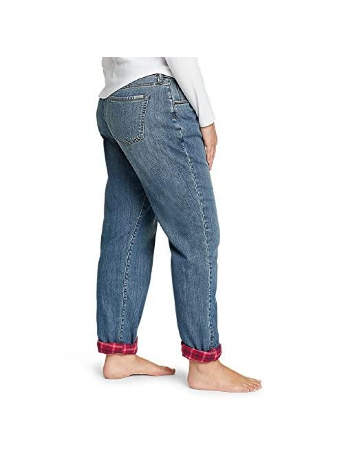 Bauer Women's Boyfriend Flannel-Lined Jeans 