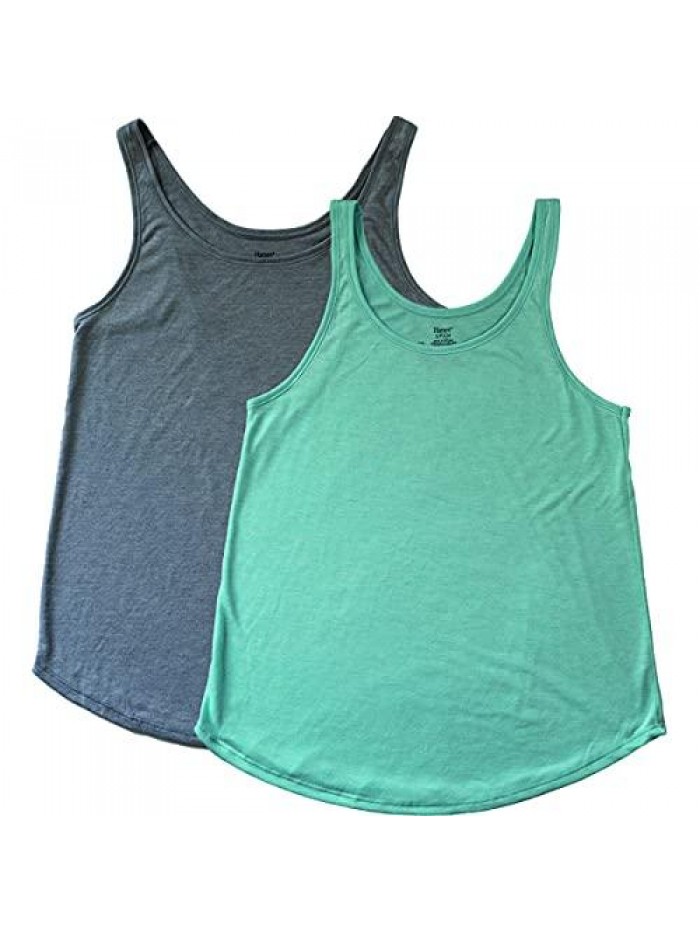 (2 Pack Women’s Ultimate ComfortSoft Light Lounge Tank Tops Active Casual Wear 