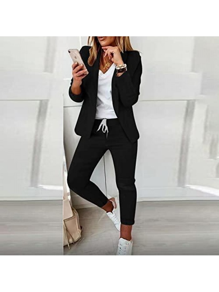 Slim Fit Jacket Outfits Two-Piece Business Lace-up Plaid Fashion Suits Formal Office Work Pant Slim Fit Jacket Set 