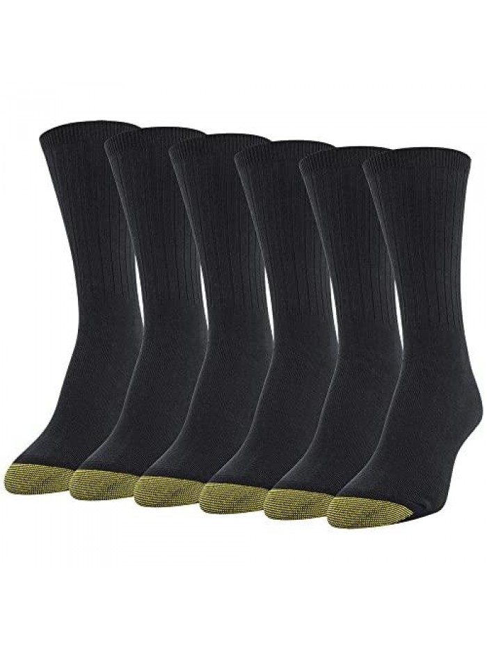 Toe Women's Casual Ribbed Crew Socks, 6-Pairs 