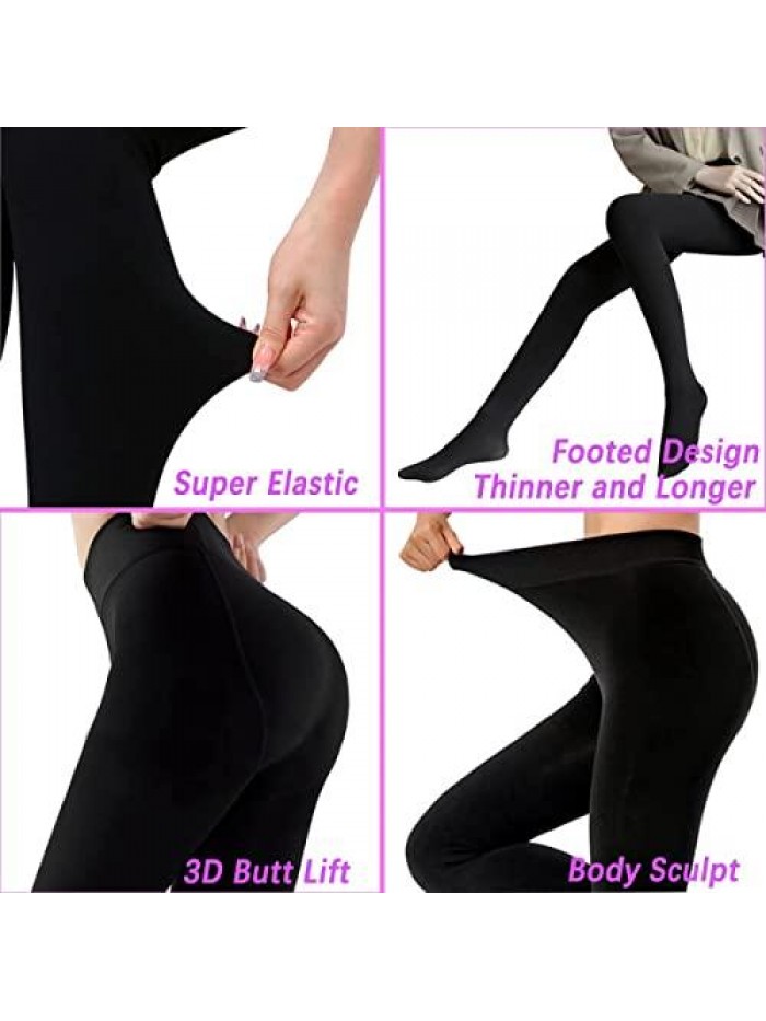 Fleece Lined Tights Women Opaque Thermal Tights For Women Warm Fleece Pantyhose Winter Tights For women 