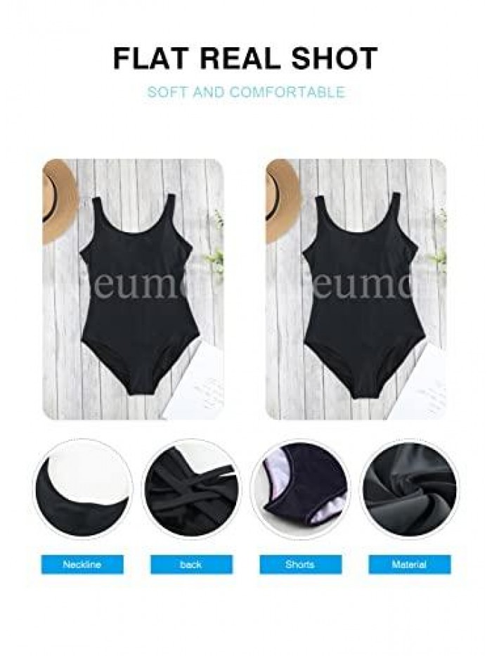 Womens Color Block Print One Piece Swimsuits Athletic Training Swimwear Bathing Suits 