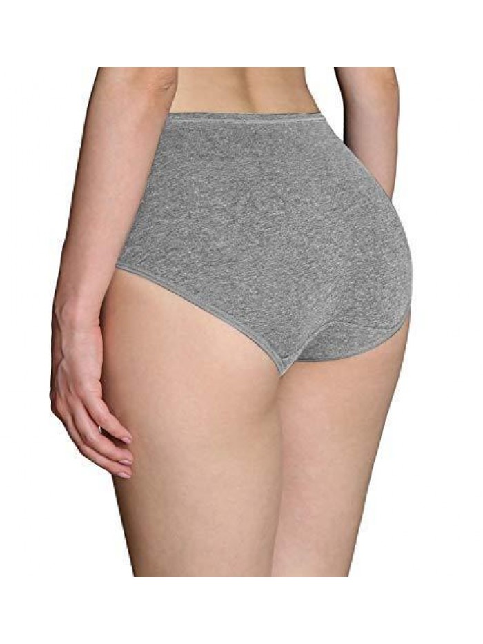 Underwear,Cotton Mid Waist No Muffin Top Full Coverage Brief Ladies Panties Lingerie Undergarments for Women Multipack 