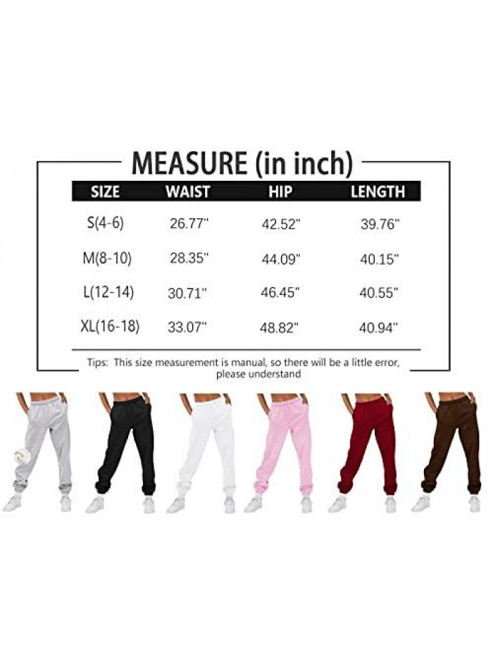 Queen Womens Fleece Sweatpants Warm Comfy Joggers Pants Athletic Lounge Leggings with Pockets 