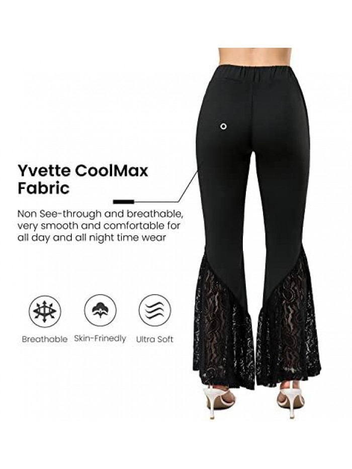 Bottom Pants for Women - High Waisted Flare Leggings Wide Leg Bootcut Yoga Pants  