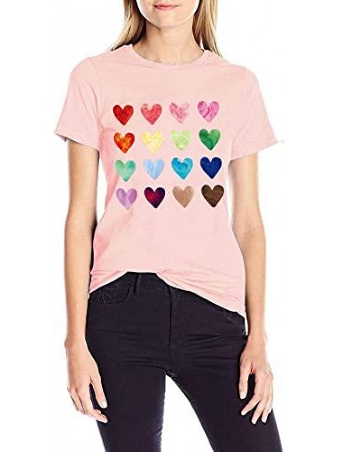 Valentine Shirts Love Heart Graphic Tee T Shirts Teen Girls Cute Graphic T Shirts Tee Top 