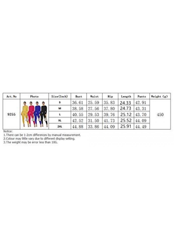 Two Pieces Outfits for Women Jogger Sets Sweatsuit Long Sleeve Tights Long Pants Sport Suits Tracksuits With Pocket 