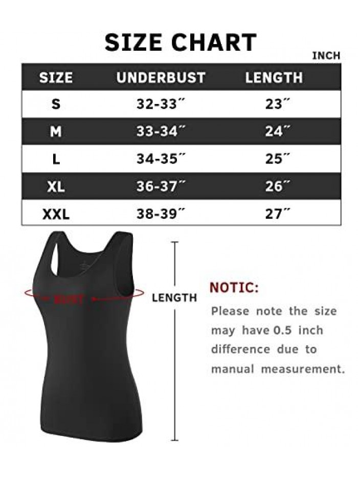 Womens Sleeveless Tank Tops Layering Tanks Undershirt Tank Top 3-4 Pack 