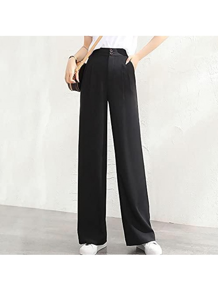 Pants for Women Business Casual Slim Fit Stretchy Solid Work Pants with Pockets 