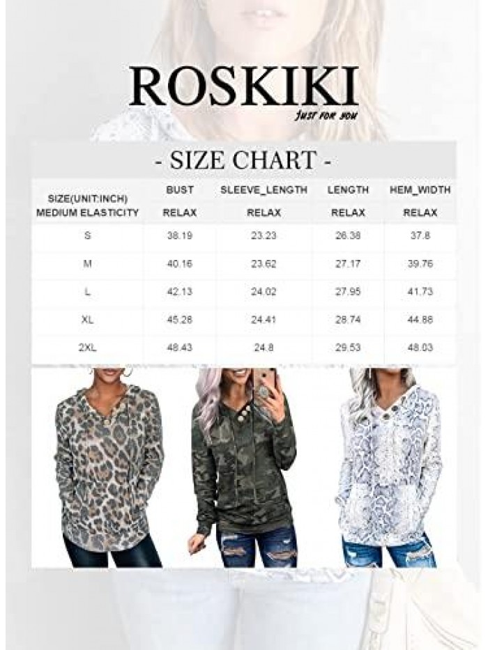 Womens Hoodie Sweatshirts Casual Animal Print Kangaroo Pocket Tunic Shirts Tops 