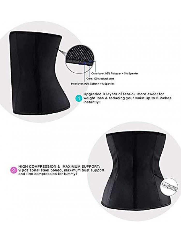 Waist Trainer for Women Underbust Latex Sport Girdle Corsets Cincher Hourglass Body Shaper 