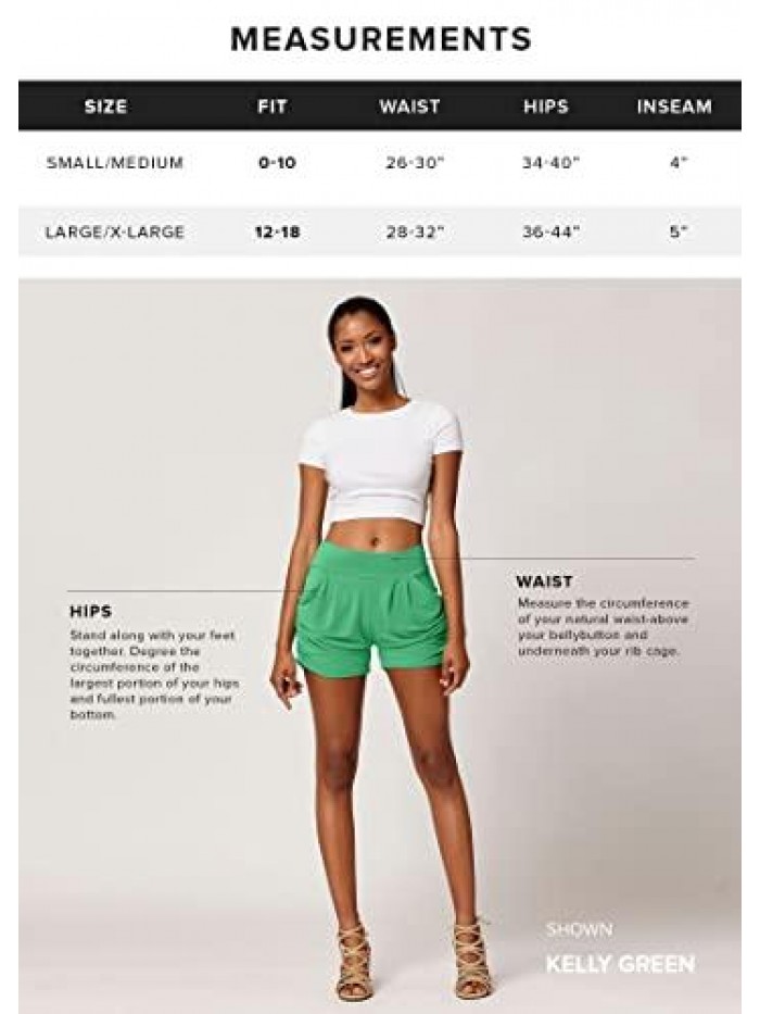 Ultra Soft Harem High Waisted Shorts for Women with Pockets 