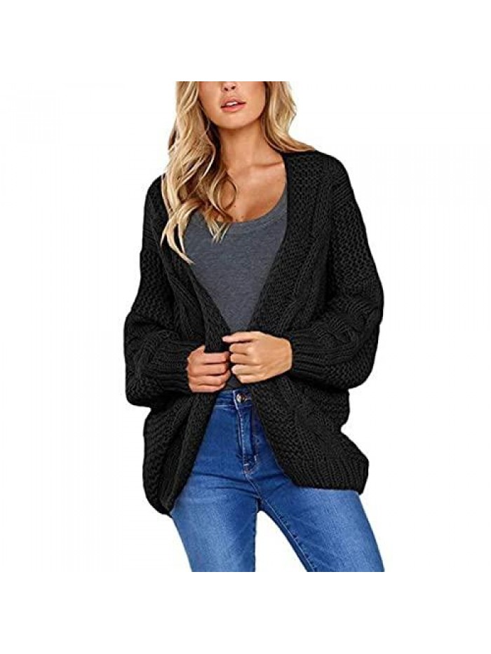 Cardigan Sweaters for Women, Black Sweaters for Women, Oversized Sweaters Long Sleeve Soft Knit Long Sweaters 