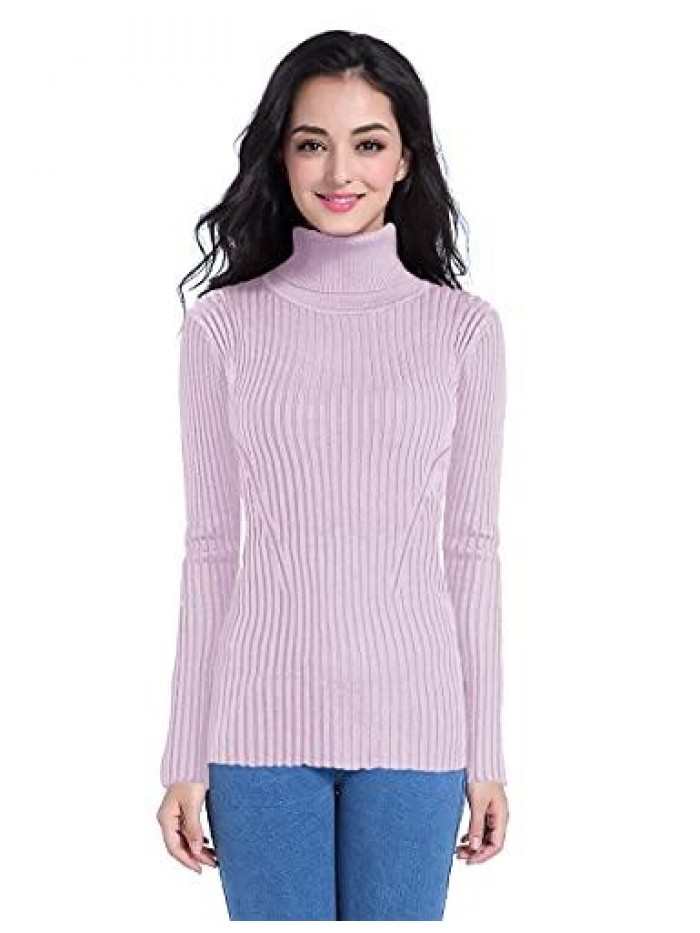 Mock Neck Ribbed Sweaters for Women Cute Sexy Knitted Warm Fitted Fashion Pullover Sweater 