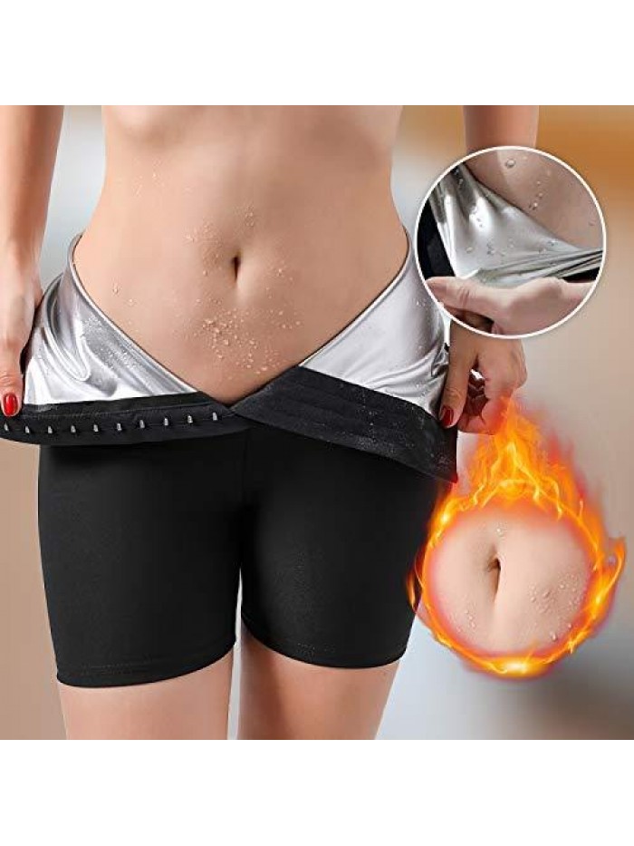 Yoga Pants Women Sweating Elastic Waist Trainer Tummy Control Fitness Leggings Shorts Womens Sweatpants Gym Leggings 