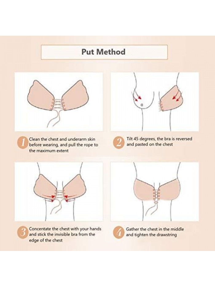 Sticky Bra Invisible Lift up Bra Adhesive Bra Push up Bra Backless Strapless Bra for Women 