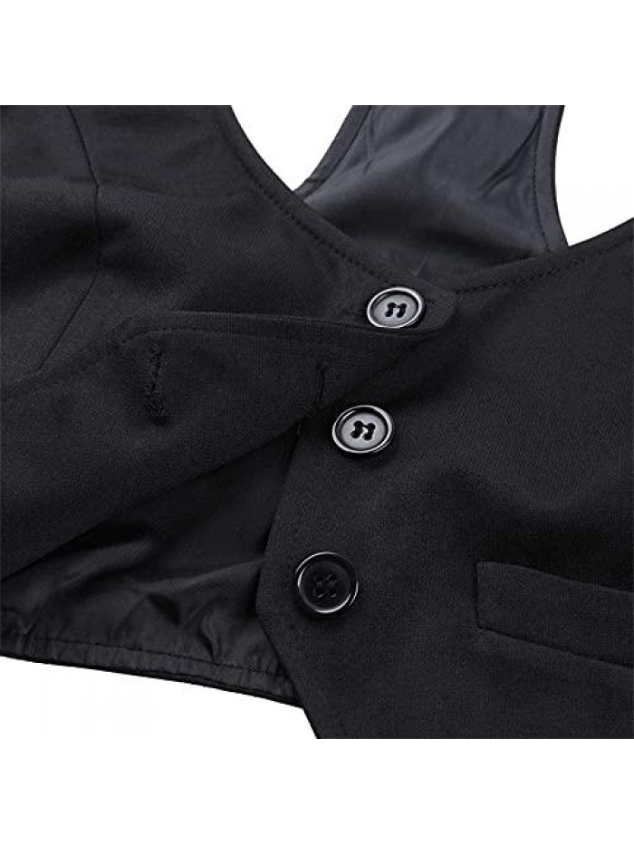 Sexy Dressy Vest Slim Fit Button Halter V-Neck Tuxedo Suit Waistcoats Versatile Racerback Vintage Streetwear 