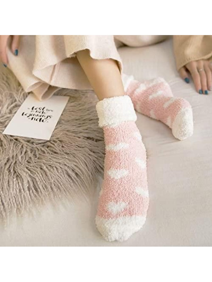 Pairs Fuzzy Socks for Women - Fuzzy Socks, Warm Fluffy Socks, Comfort Cozy Socks, Soft Fuzzy Socks, Thick Women Super Warm Fluffy Socks for Women 