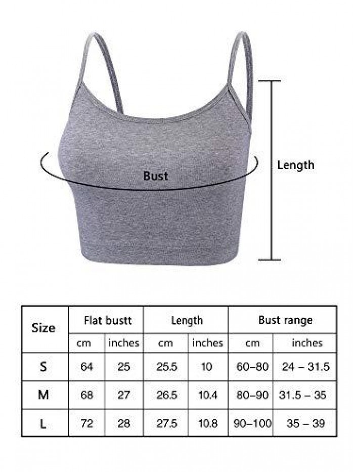 3 Pieces Spaghetti Strap Tank Camisole Top Crop Tank Top for Sports Yoga Sleeping 