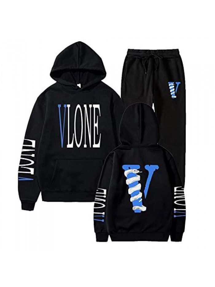 Letter Vlone Hoodie Fashion Trend Sweater Hip Hop Pullover Set Suitable For Young People 