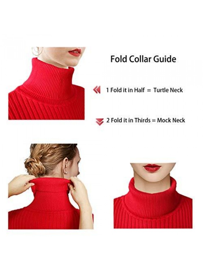 Mock Neck Ribbed Sweaters for Women Cute Sexy Knitted Warm Fitted Fashion Pullover Sweater 