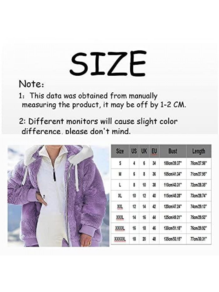 Winter Jackets For Women,Womens Winter Long Sleeve Pockets Coat,Womens Winter Thicken Puffer Fluffy Coat 