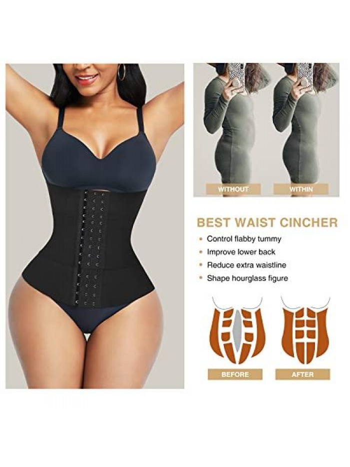 Waist Trainer for Women Underbust Latex Three-Stage Corsets Cincher Under Clothes Invisible Hourglass Body Shaper 