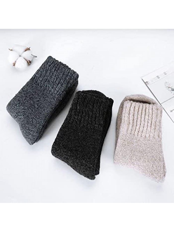 Winter Socks for Women Wool Socks Winter Thick Warm Cozy Knit Crew Soft Socks for Women 